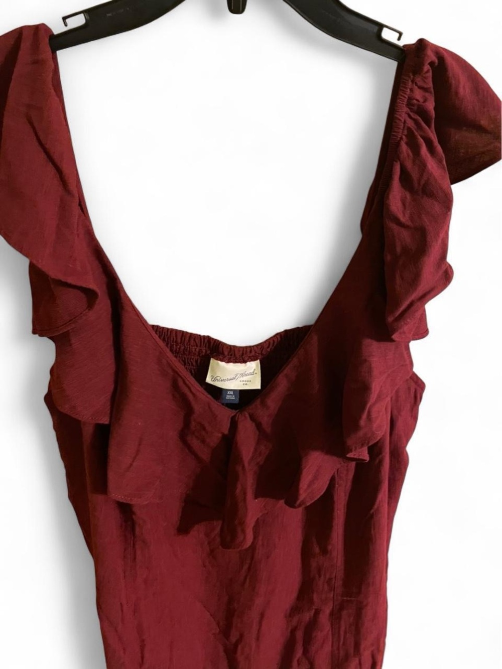 Universal Thread Burgundy Ruffle-Trim Maxi Dress - Picture 4 of 4